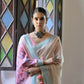 Vishnu Weaves Women's Firozi Muga Cotton Saree with Blouse - Swadesiicart