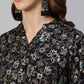 Anubhutee Navy Blue & Gold Ethnic Motifs Foil Printed Kurti | Swadesiicart