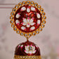 Maroon Round Shape Ethnic Meenakari Jhumki Earrings By House of Ree - Swadesiicart