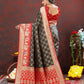 Lorenvalley Fashion Green & Red Patola Silk Woven Design Meenakari Weaving Saree - Swadesiicart
