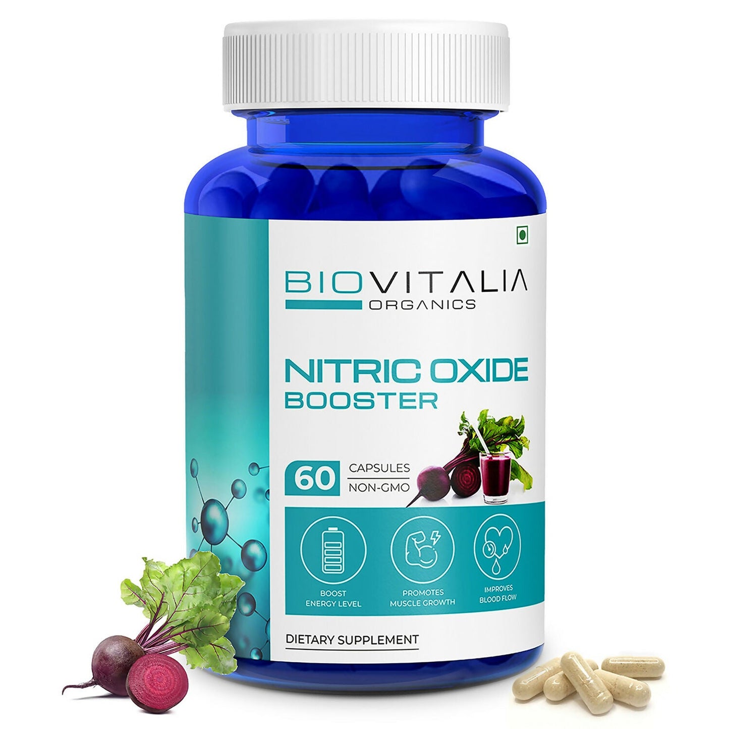 Biovitalia Organics Nitric Oxide Capsule L-Arginine | Swadesiicart