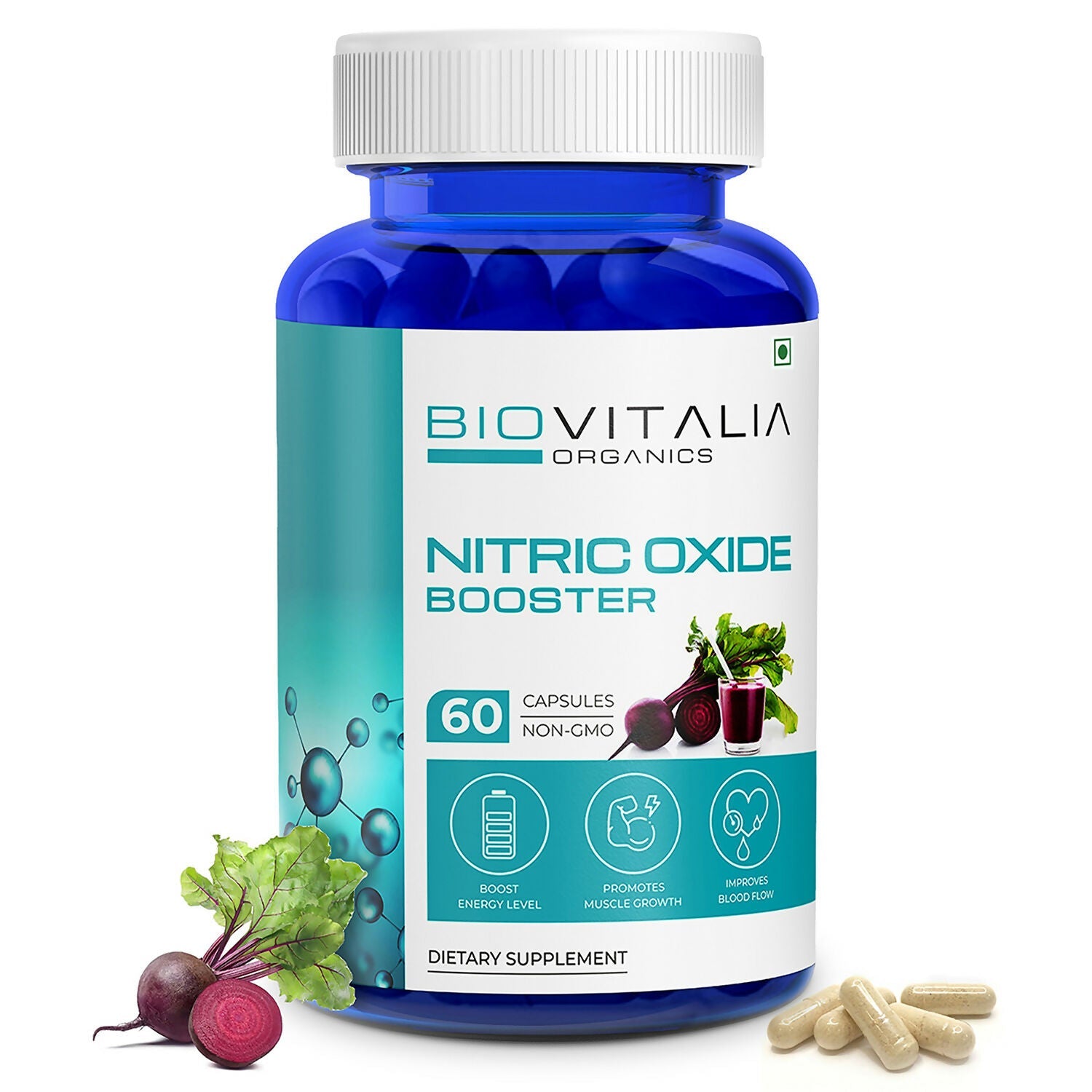 Biovitalia Organics Nitric Oxide Capsule L-Arginine | Swadesiicart