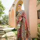 Vishnu Weaves Women's Red Paithani Silk Zari Woven Saree with Unstitched Blouse - Swadesiicart