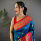 Joban Fashion Banarasi Royal Blue Woven Soft Silk Saree | Swadesiicart