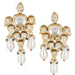 Gold-Toned White Contemporary Gold-Polished Drop Earrings - Ruby Raang | Swadesiicart