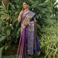 Jyoti Fashion Women's Purple Kanjivaram Silk Zari Woven Saree with Blouse | Swadesiicart