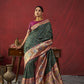 Vishnu Weaves Women's Bt-Green Paithani Silk Saree with Blouse - Swadesiicart