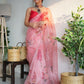 Vamsee Ramya Onion Organza Saree - Swadesiicart