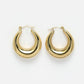 NVR Gold-Polished Contemporary Hoop Earrings | Swadesiicart