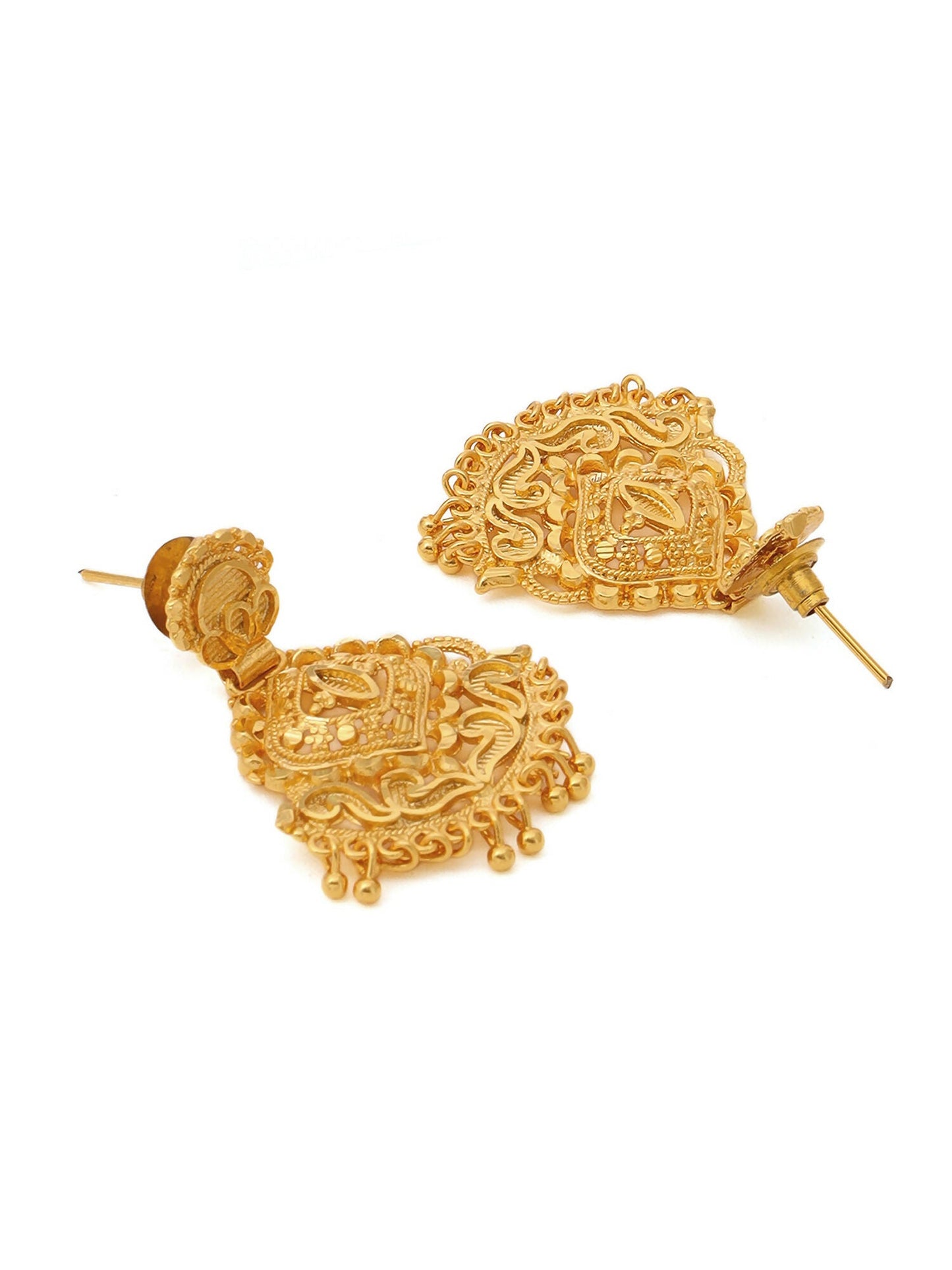 Ruby Raang Traditional Gold Earrings | Swadesiicart