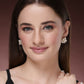 NVR Women's Rose Gold Pearl Rose Gold-Polished Circular Studs Earring | Swadesiicart