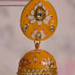 Yellow Hand Painted Ethnic Meenakari Jhumki Earrings By House of Ree - Swadesiicart
