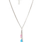 Long Silver Neckpiece with Multi Stones (silver) - Ruby Raang | Swadesiicart
