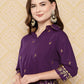 Ahalyaa Women's Traditional Wear Co-ods - Burgundy | Swadesiicart