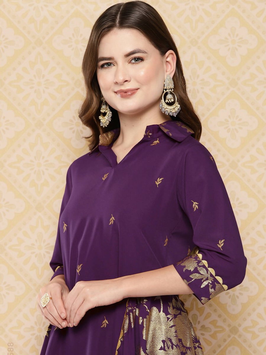 Ahalyaa Women's Traditional Wear Co-ods - Burgundy | Swadesiicart