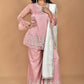 Morchari Women And Hand Embroidery Palazzo Set-Peach - Swadesiicart
