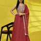 Red Georgette Embroidered Lehenga choli with Dupatta - Dhara | Swadesiicart