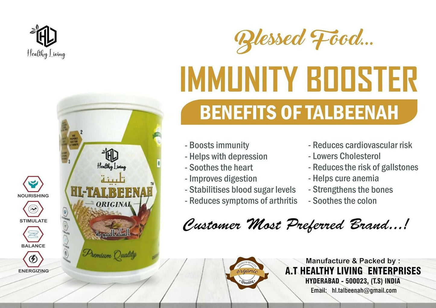 Healthy Living HL-TALBEENAH Original/Healthy and Sunnah Diet for All Age Group - Swadesiicart