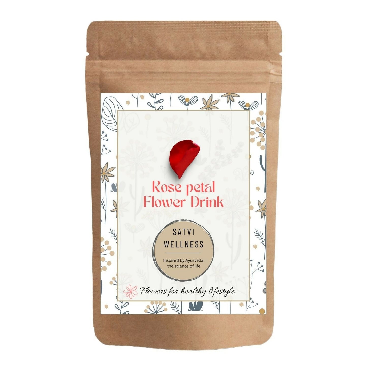 Satvi Wellness Rose petal flower Tea | Rose petal tea | Rose flower drink mix - Satvi Wellness
