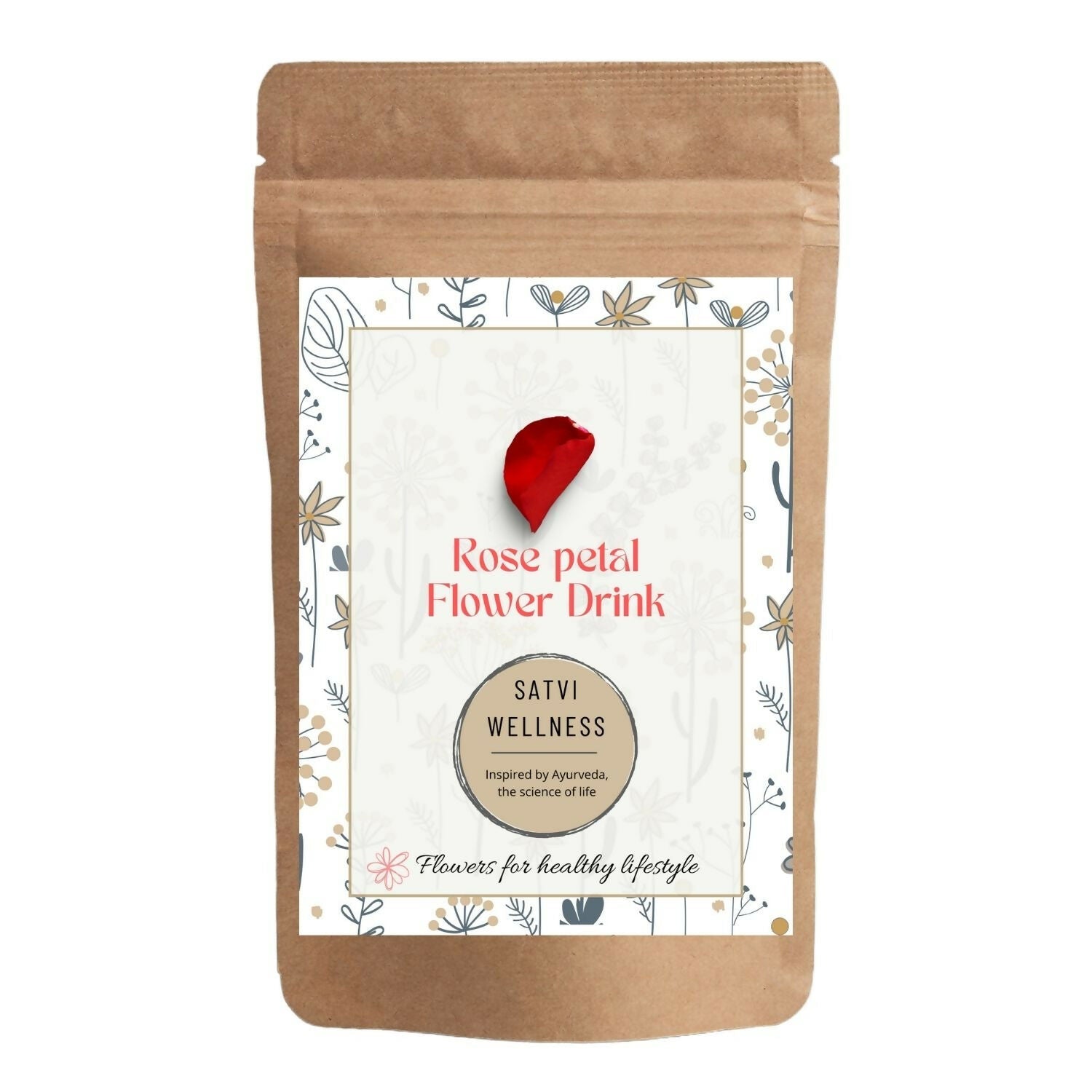 Satvi Wellness Rose petal flower Tea | Rose petal tea | Rose flower drink mix - Satvi Wellness