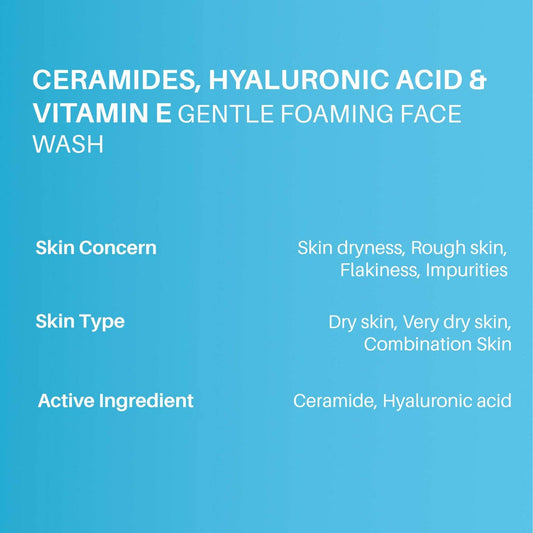 Dermdoc 1% Ceramides * & 0.1% Hyaluronic Acid Gentle Foaming Face Wash - Swadesiicart