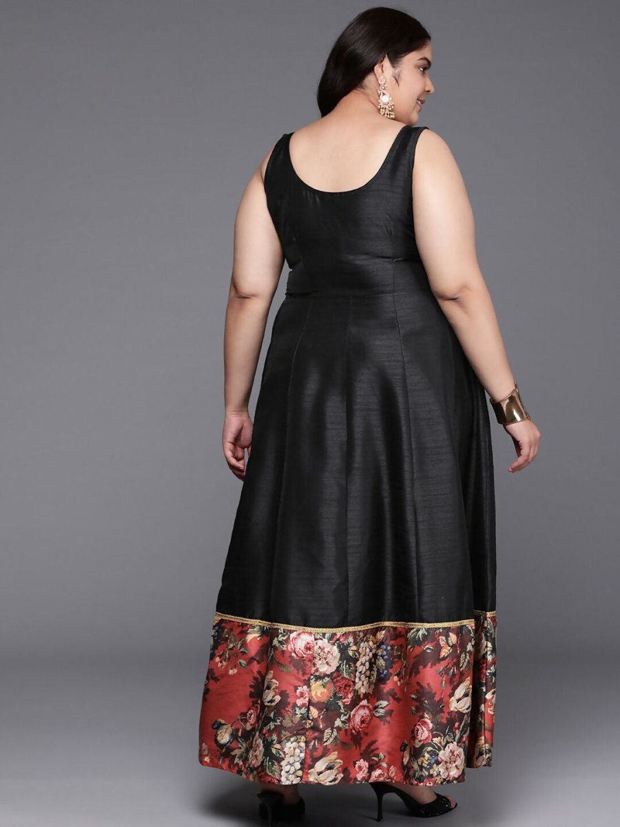 Ahalyaa Women's Traditional wear Ethnic Dress - Black | Swadesiicart