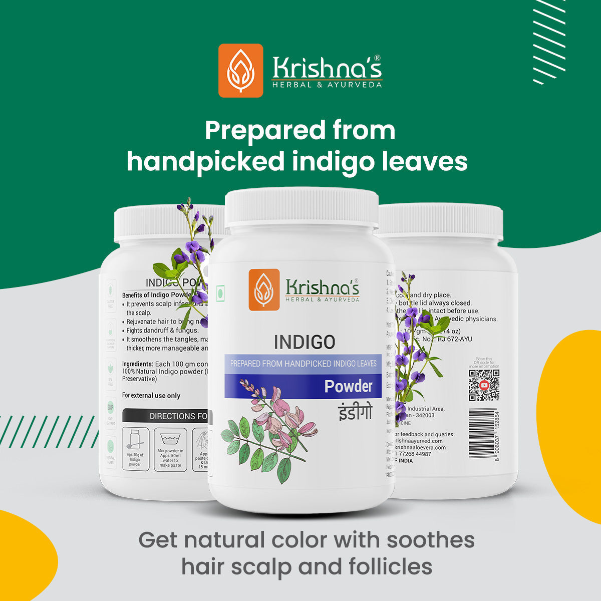 Krishna'S Herbal & Ayurveda Indigo Powder | Swadesiicart