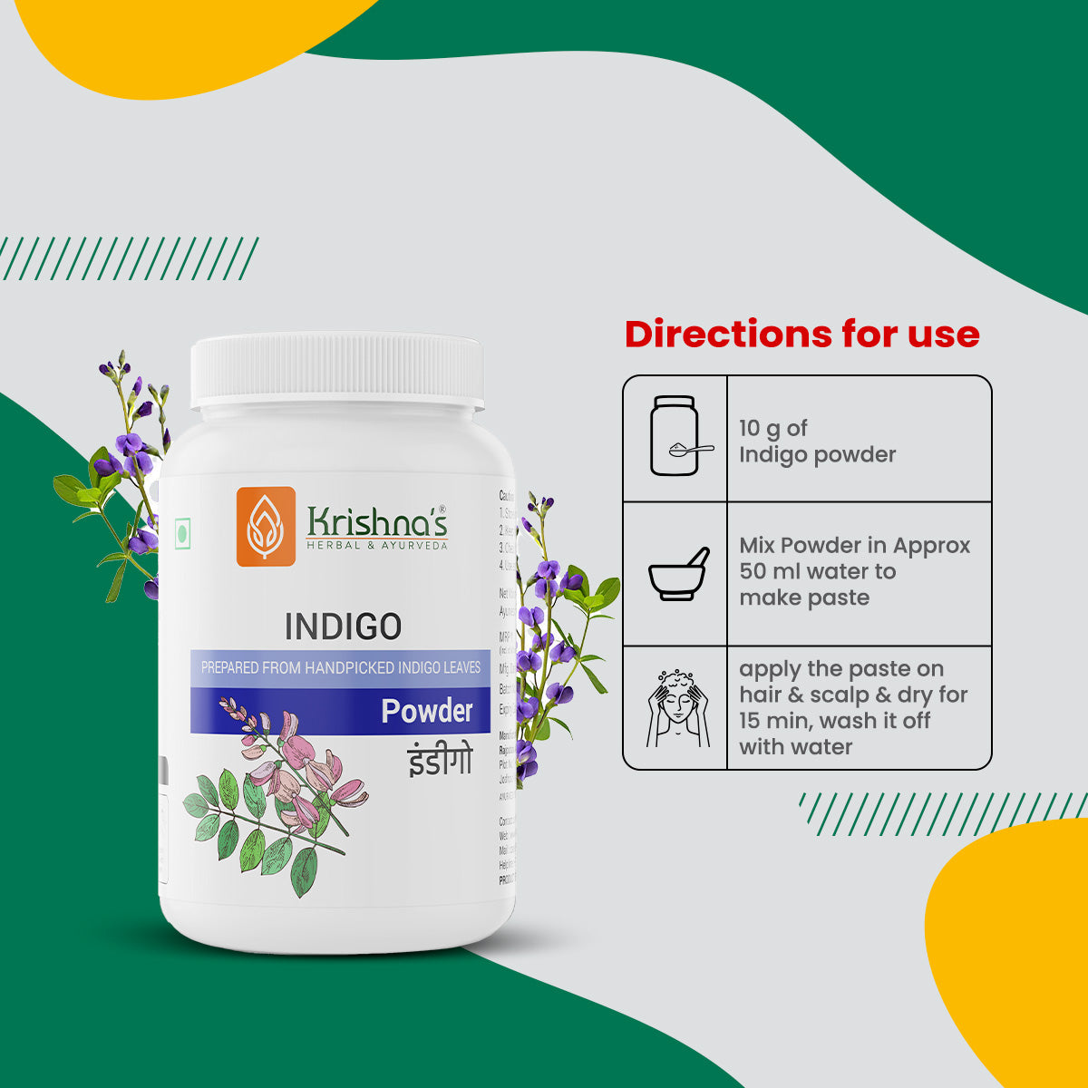 Krishna'S Herbal & Ayurveda Indigo Powder | Swadesiicart
