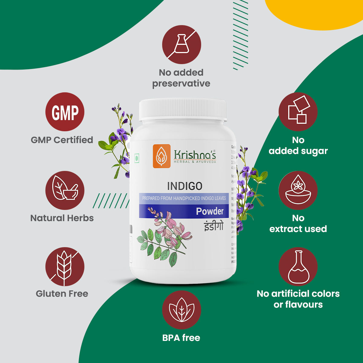 Krishna'S Herbal & Ayurveda Indigo Powder | Swadesiicart