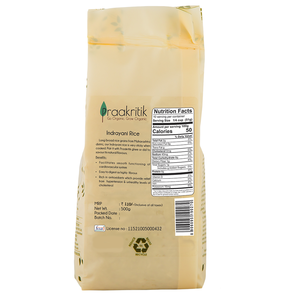 Praakritik Natural Indrayani Rice - Swadesiicart