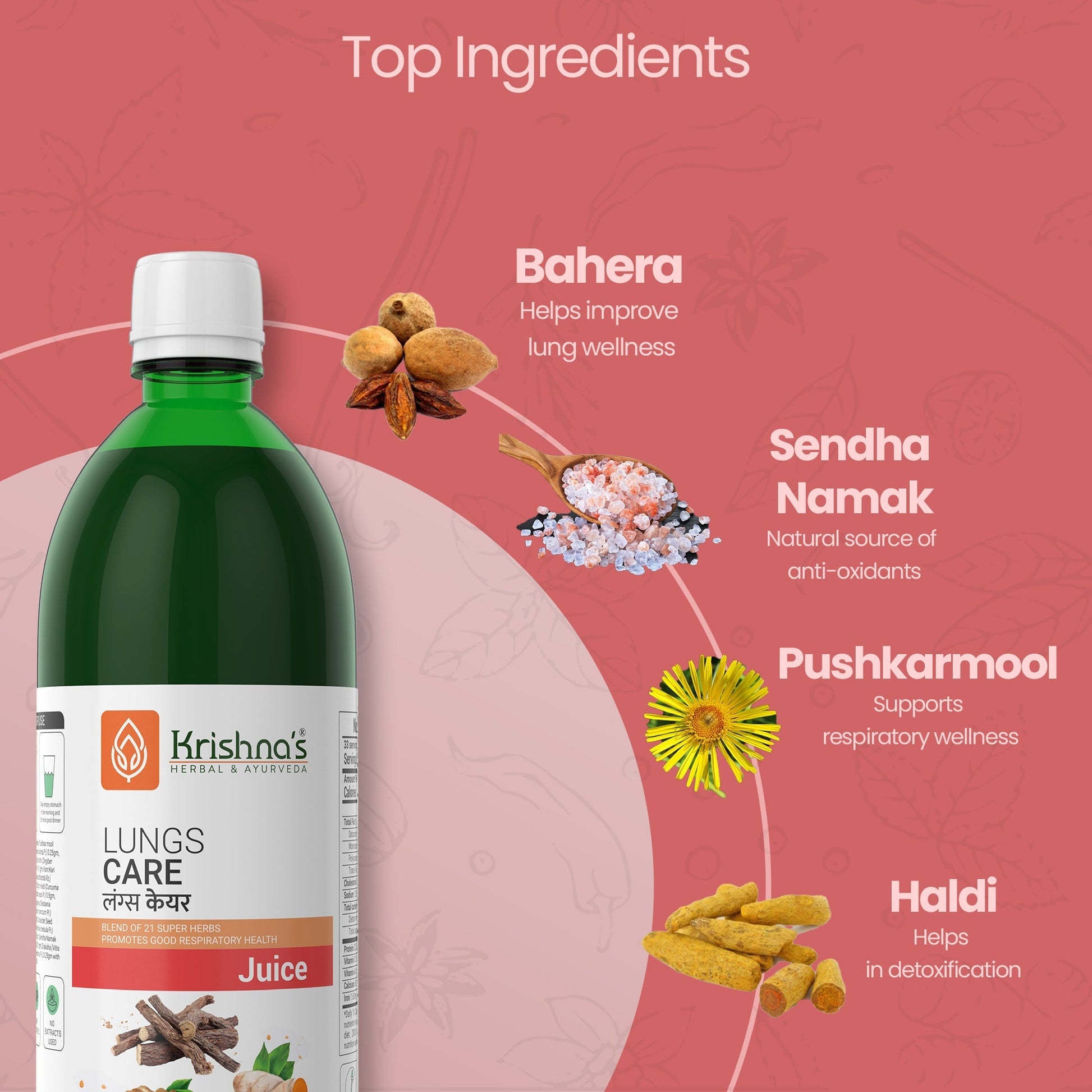 Krishna'S Herbal & Ayurveda Lungs Care Juice | Swadesiicart
