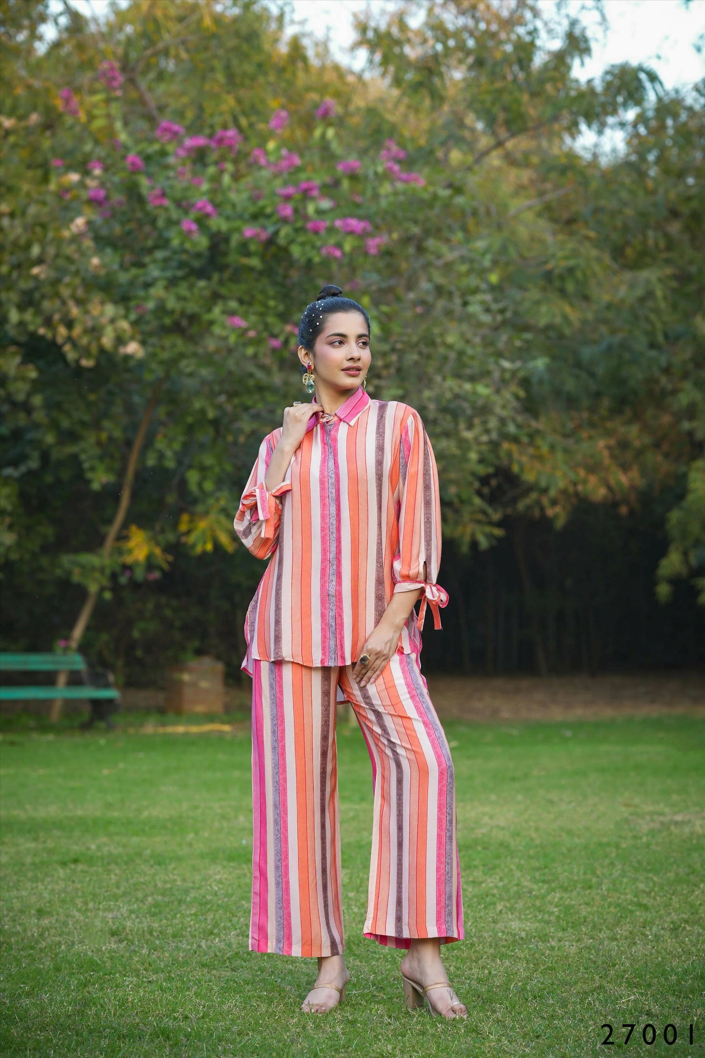 Women's Casual Fashionable Multi Mull Cotton co-ord set - Anya - Swadesiicart