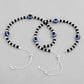 VOJ Set of 2 Silver Plated Evil Eye With Black And Silver Beads Anklet - Swadesiicart
