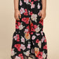 Alakhi Studio Girls Floral Georgette Printed V-Neck Kurta With Sharara - Black