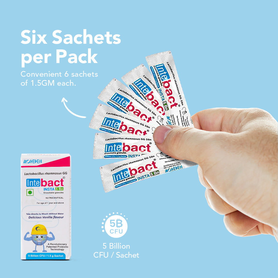 Dr Morpen Intebact Insta Probiotic 5Bn (1.5Gm) - 6 Sachets | Swadesiicart
