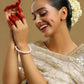 Ruby Raang White Traditional Bangle | Swadesiicart
