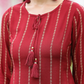 Juniper Maroon Ethnic Motif Printed Acrylic Straight Kurta. - Swadesiicart