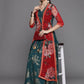 Ahalyaa Women's Green Crepe Gold Smoke Printed Dress | Swadesiicart