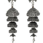 Mominos Fashion Johar Kamal Peacock Design Silver Colour Earrings - Mominos Fashion