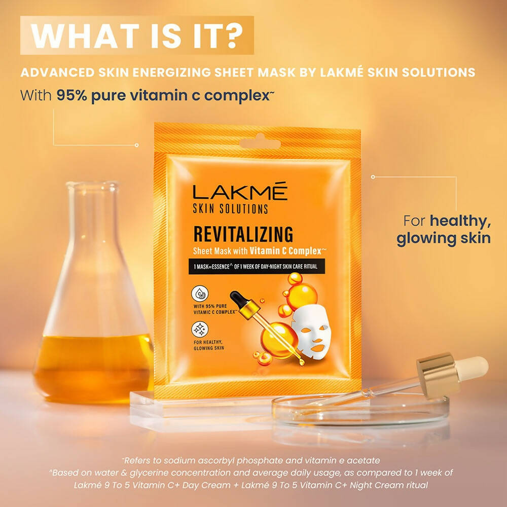 Lakme Skin Solutions Vitamin C - Revitalizing Sheet Mask - Swadesiicart