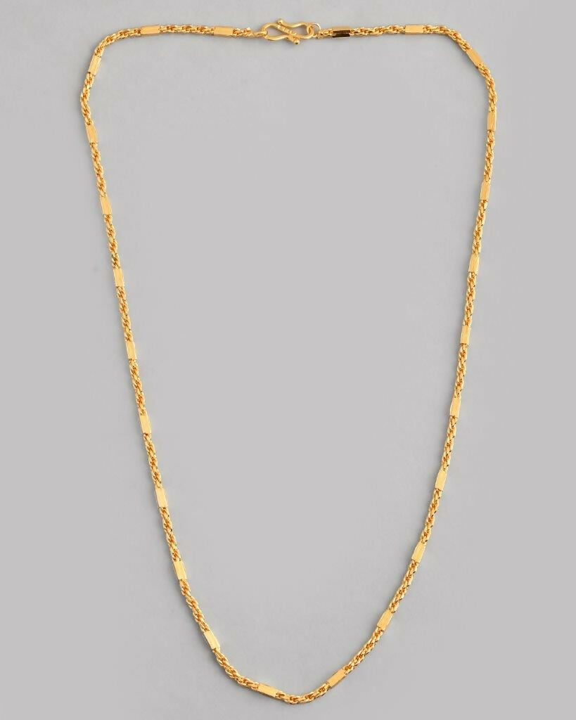 VOJ Gold-Polished Pipe Chain For Men | Swadesiicart
