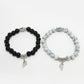NVR Men & Women Set of 2 Black & White Marbel Crystal Bracelet - Swadesiicart