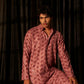 Pink viscose Chikankari Embroidery Work Men's Traditional Kurta Set - Mahotsav | Swadesiicart
