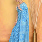 Very Much Indian Handblock Printed Cotton Saree With Natural Dyes - Sky Blue | Swadesiicart