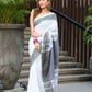 Beatitude White Cotton Jacquard Border Tangail Handloom Saree