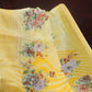 Vibrant Combination Of Light Yellow With Floral Design Semi Chanderi Saree By Gayathri Reddy Designer Studio | Swadesiicart