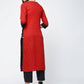 Aniyah Cotton Red Color Stylish Block Straight Kurta (AN-107K) - Swadesiicart