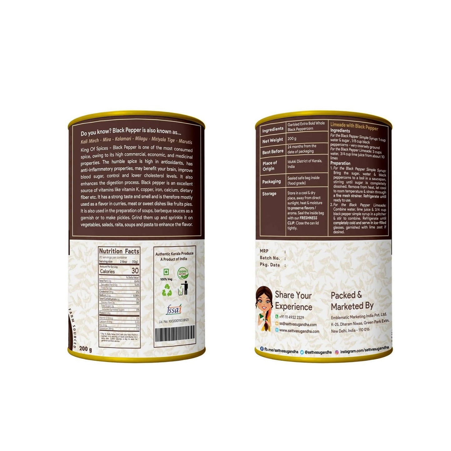 Sattva Sugandha Black Pepper - Swadesiicart
