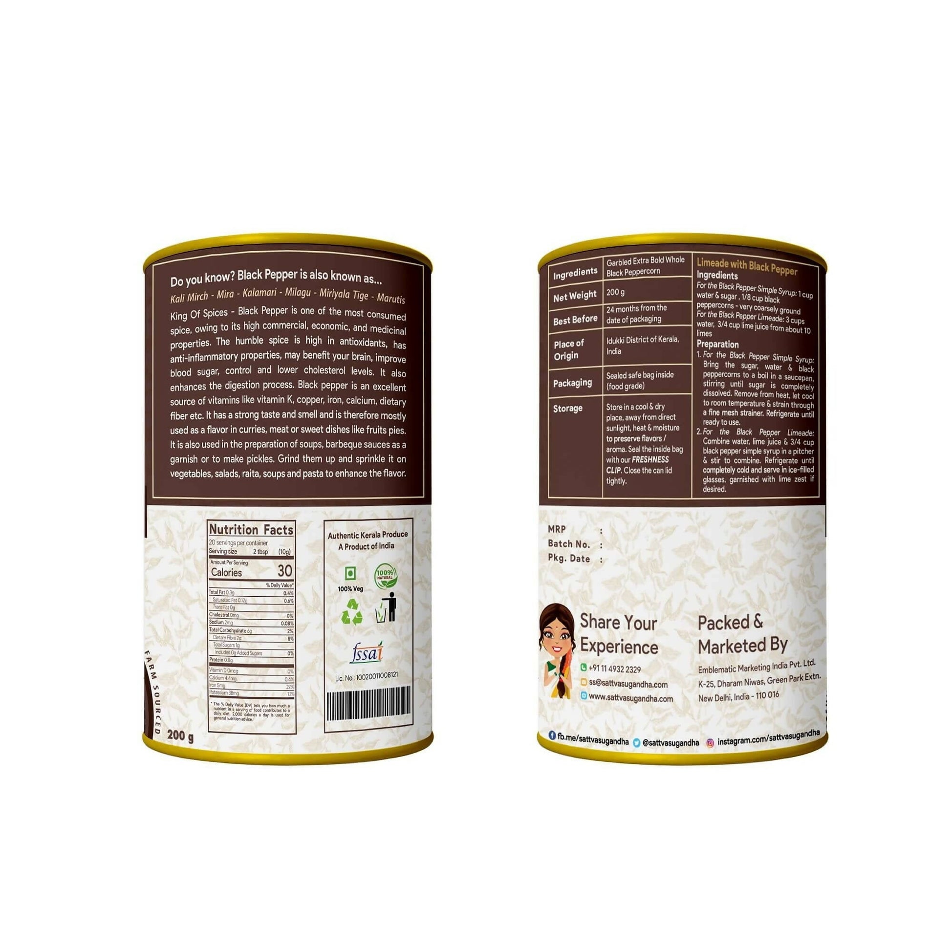 Sattva Sugandha Black Pepper - Swadesiicart