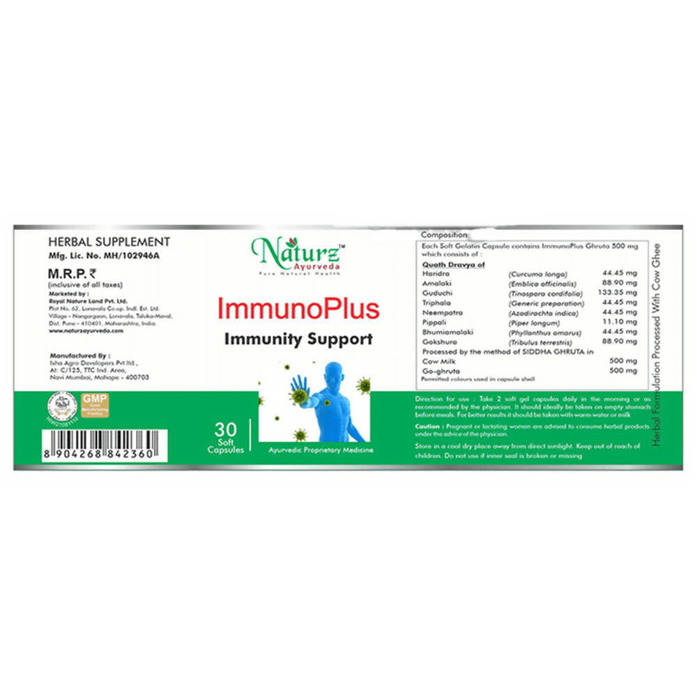 Naturz Ayurveda Immunoplus Capsules | Swadesiicart